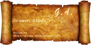 Gromen Alpár névjegykártya